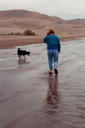 Jessie and Cathy with broken hand. Dunes 1993.