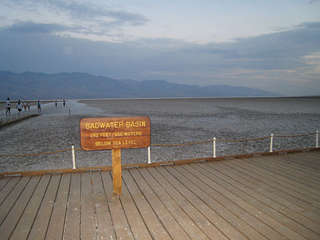Badwater sign. 6am start, 23 July 2007.