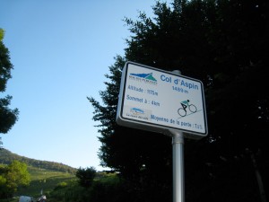 Informational sign on Col d'Aspin