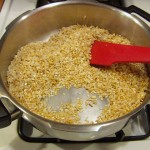 browning the rice