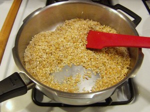 Rice was well covered with oil with only a scant teaspoon