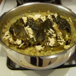 Chiles on cooked rice