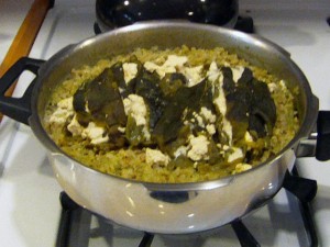 Chiles and rice after cooking