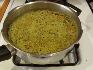 Rice after just opening pot