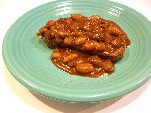 Spicy pinto beans on toast