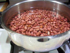 cover beans with water