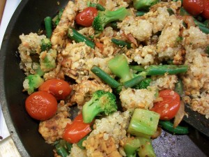 Quinoa, Tempeh Brocoli Stir-fry