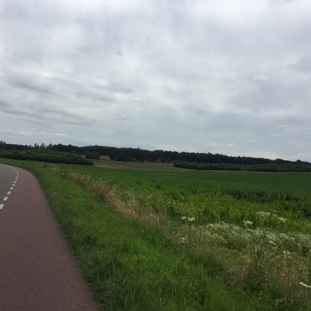 fietspad naast veld, Milsbeek, Limburg